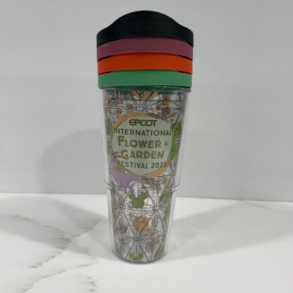 Tervis Disney Parks 2023 Epcot Flower Garden Festival Figment Tumbler + 4 Lids - Picture 4 of 8